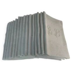 Ensemble de 12 serviettes blanches 19eme marquées « BL »