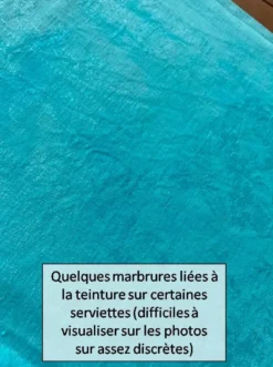 Ensemble de 10 serviettes damassées monogrammées BL turquoise