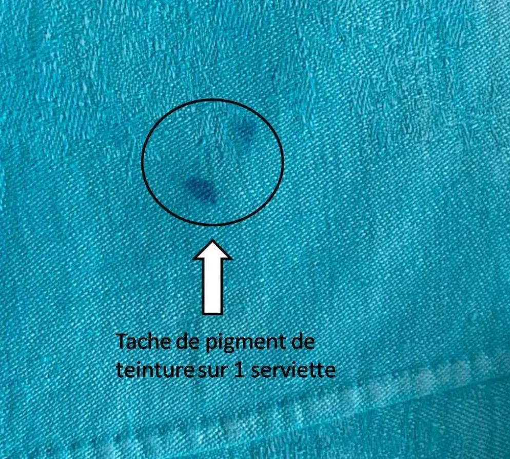 Ensemble de 10 serviettes damassées monogrammées BL turquoise