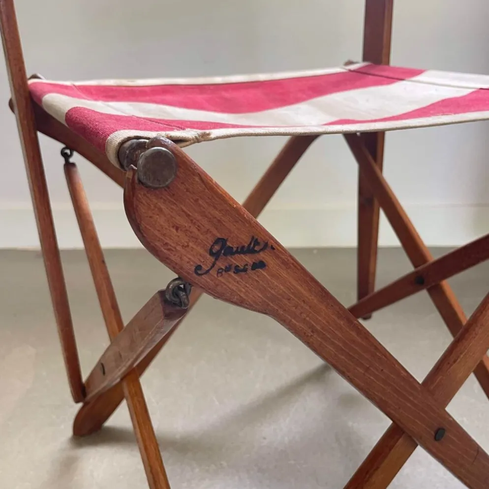Ensemble de terrasse d'extérieur authentique français, 5 chaises et une table