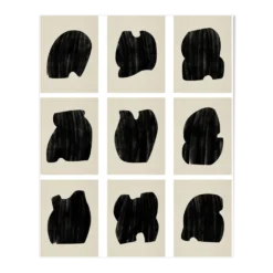 Ensemble de 9 tirages giclées abstraites, A4