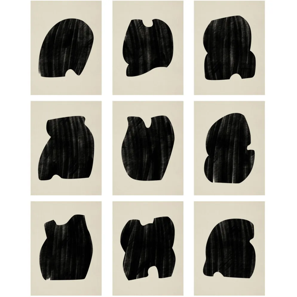 Ensemble de 9 tirages giclées abstraites, A4