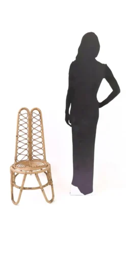 Ensemble de trois chaises de jardin en bambou, Italie