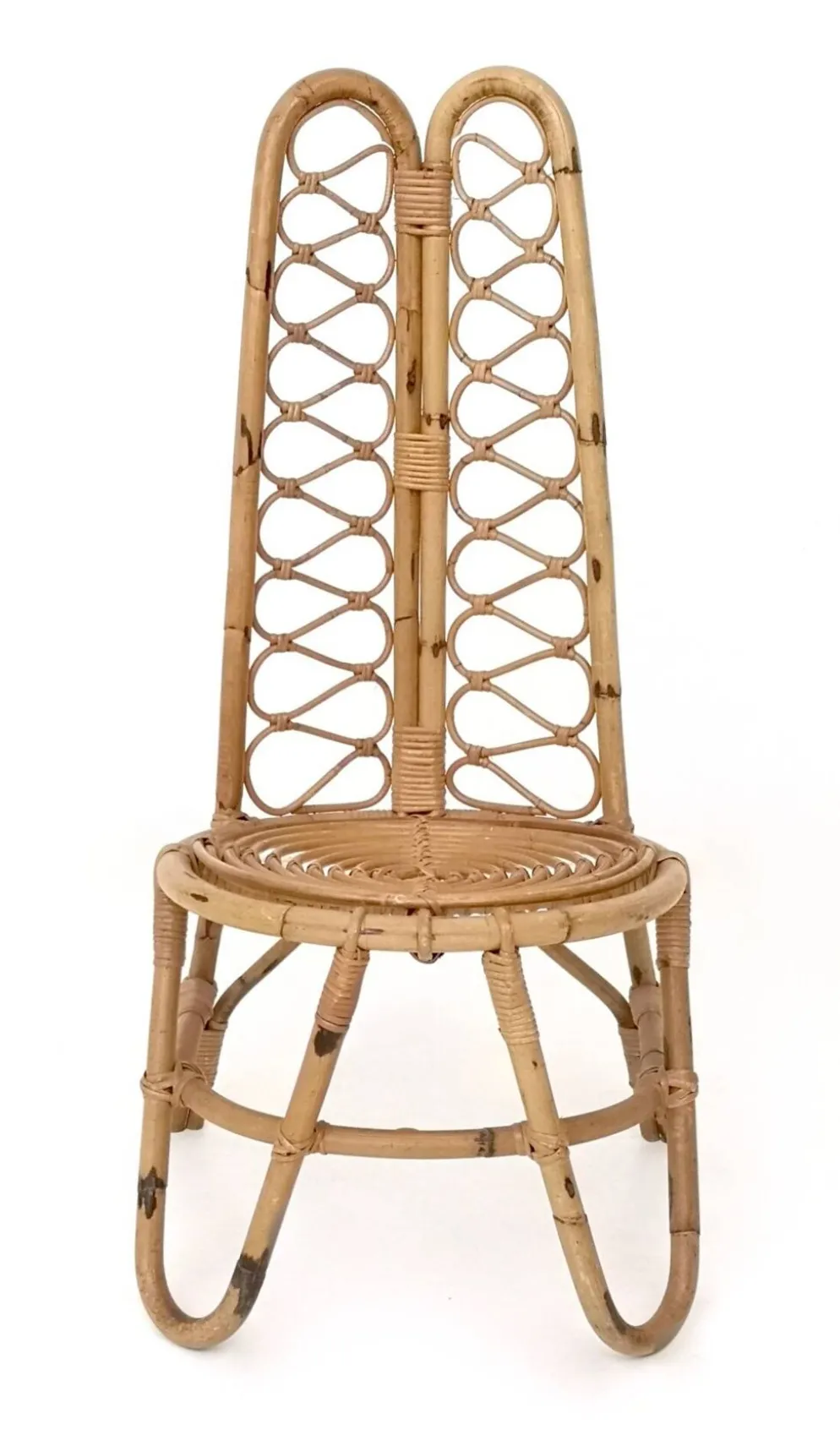 Ensemble de trois chaises de jardin en bambou, Italie