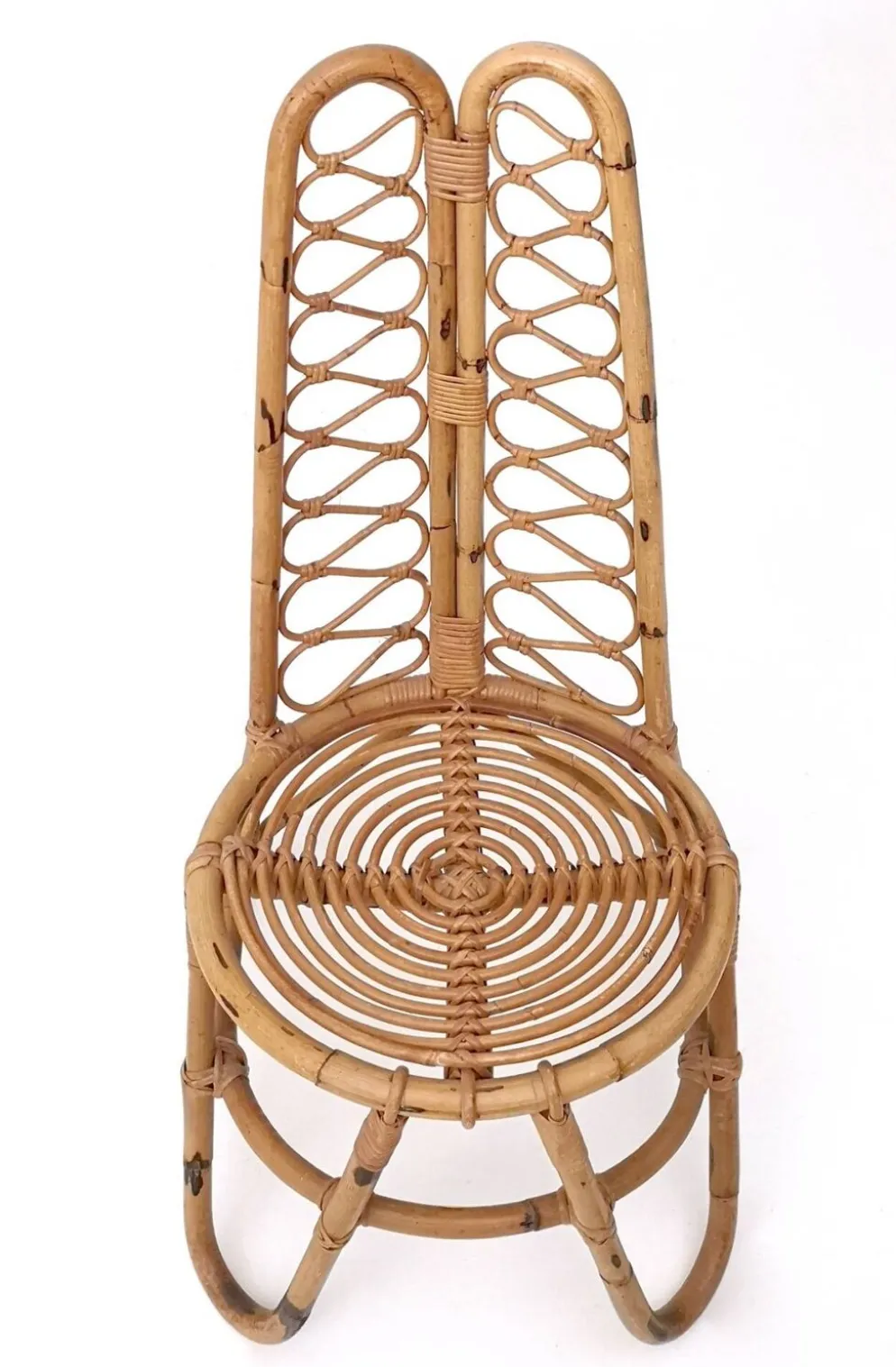 Ensemble de trois chaises de jardin en bambou, Italie