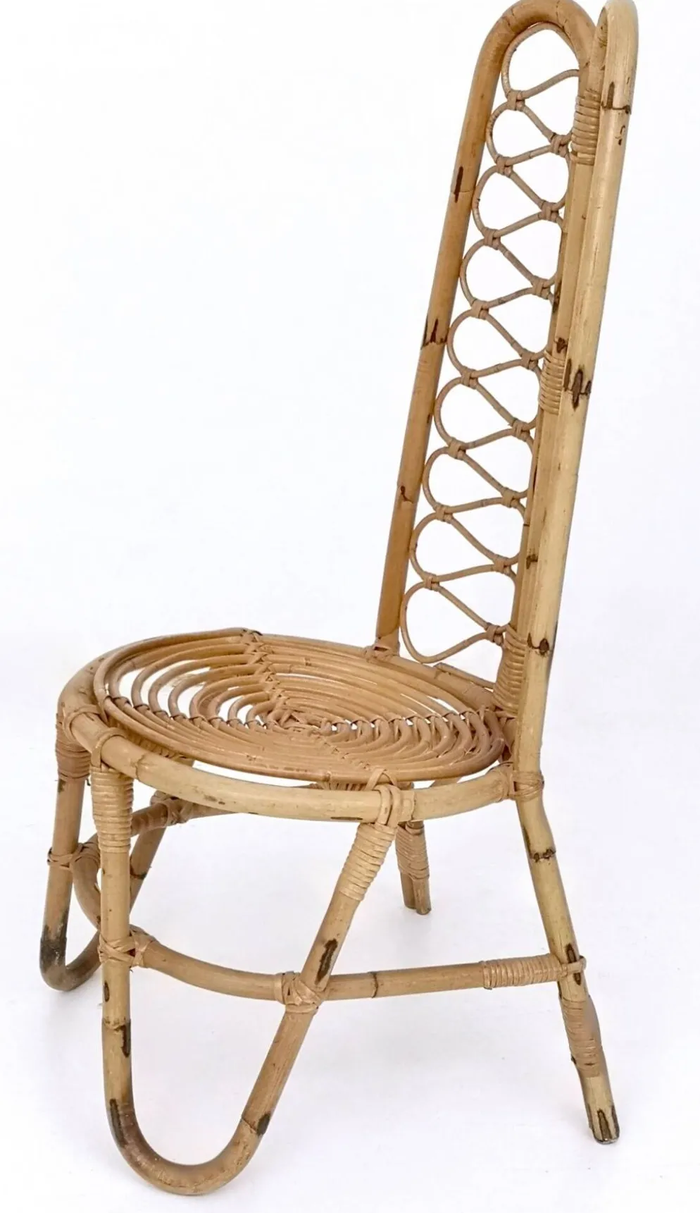 Ensemble de trois chaises de jardin en bambou, Italie