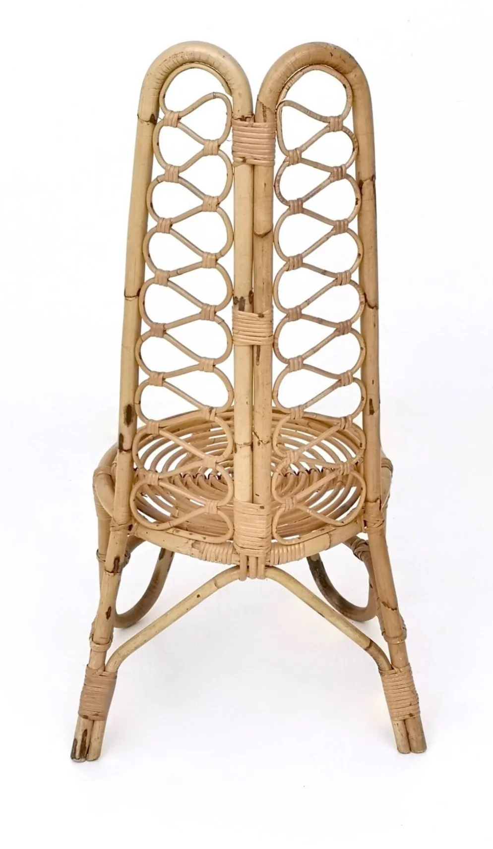 Ensemble de trois chaises de jardin en bambou, Italie