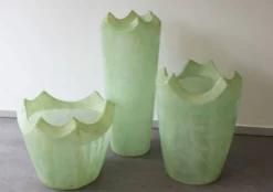 Ensemble de 3 vases géants sculpturaux – Fibre de verre – Pièce unique