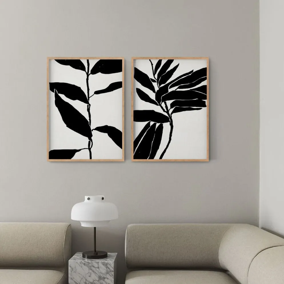 Ensemble encadré de deux impressions giclées abstraites, 50x70