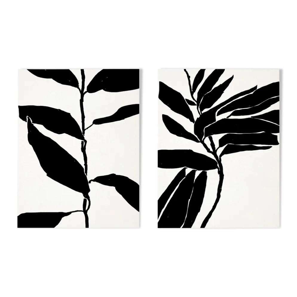 Ensemble encadré de deux impressions giclées abstraites, 50x70