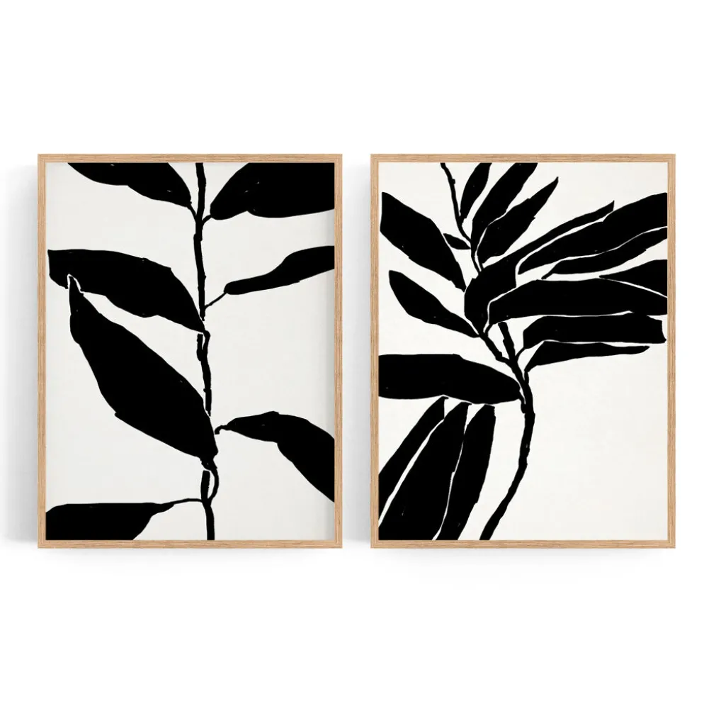 Ensemble encadré de deux impressions giclées abstraites, 50x70