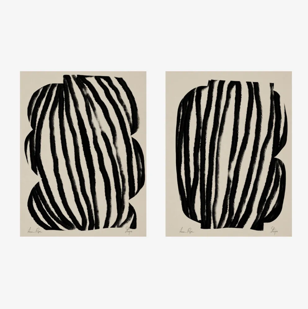 Ensemble encadré de deux impressions giclées abstraites, 50x70