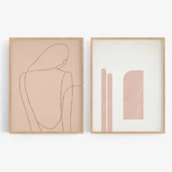 Ensemble encadré de deux tirages giclés abstraits 50x70