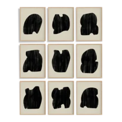 Ensemble encadré de 9 impressions giclées abstraites, format A4