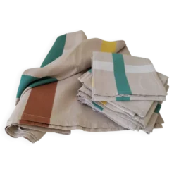 Ensemble nappe + 8 serviettes – coton graphique