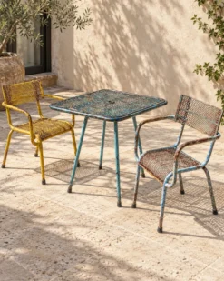 Ensemble René Malaval modèle Radar – table - 2 fauteuils – années 1950