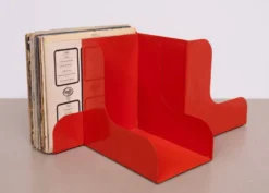 Enzo Mari, coffret de 3 supports modulaires en métal pour disques vinyle LP, 1965, Italie