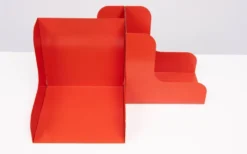 Enzo Mari, coffret de 3 supports modulaires en métal pour disques vinyle LP, 1965, Italie