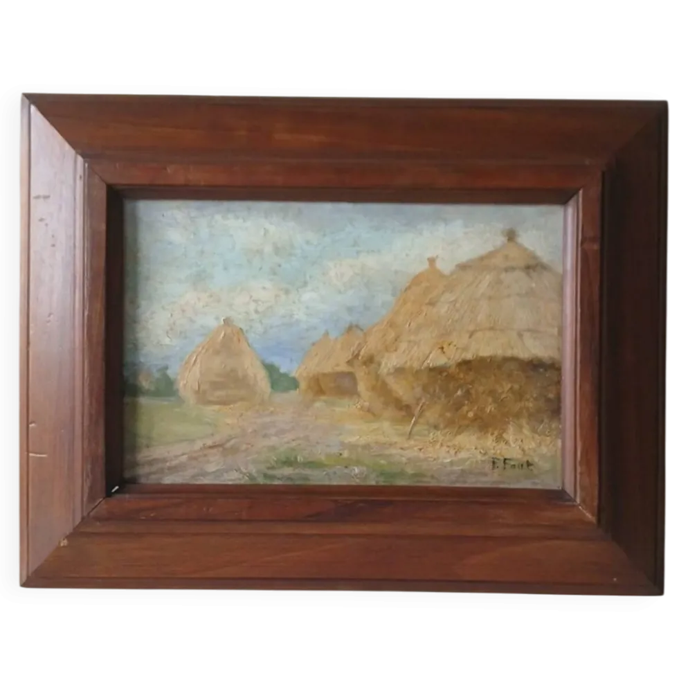 Ernest Faut (1879-1961) – Huile sur panneau signée E. Faut – Paysage r