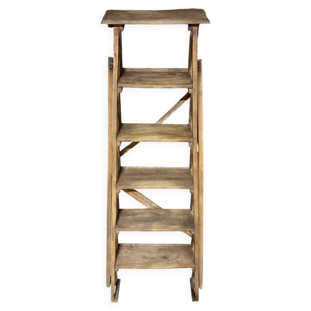 Escabeau bois ancien rénové
