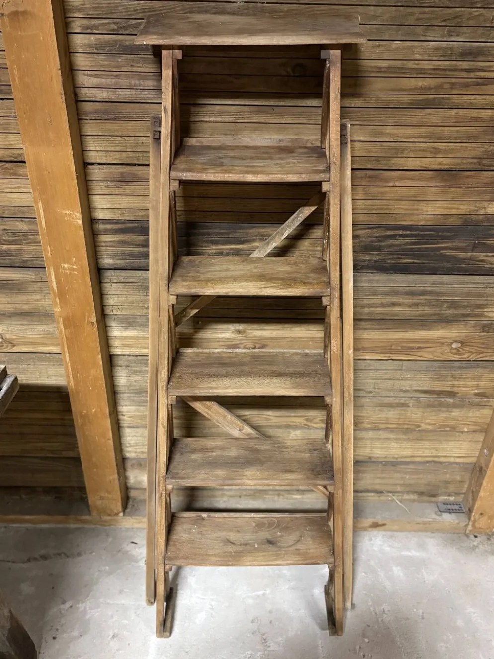 Escabeau bois ancien rénové