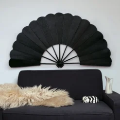 Eventail sombre tramé - 168 cm