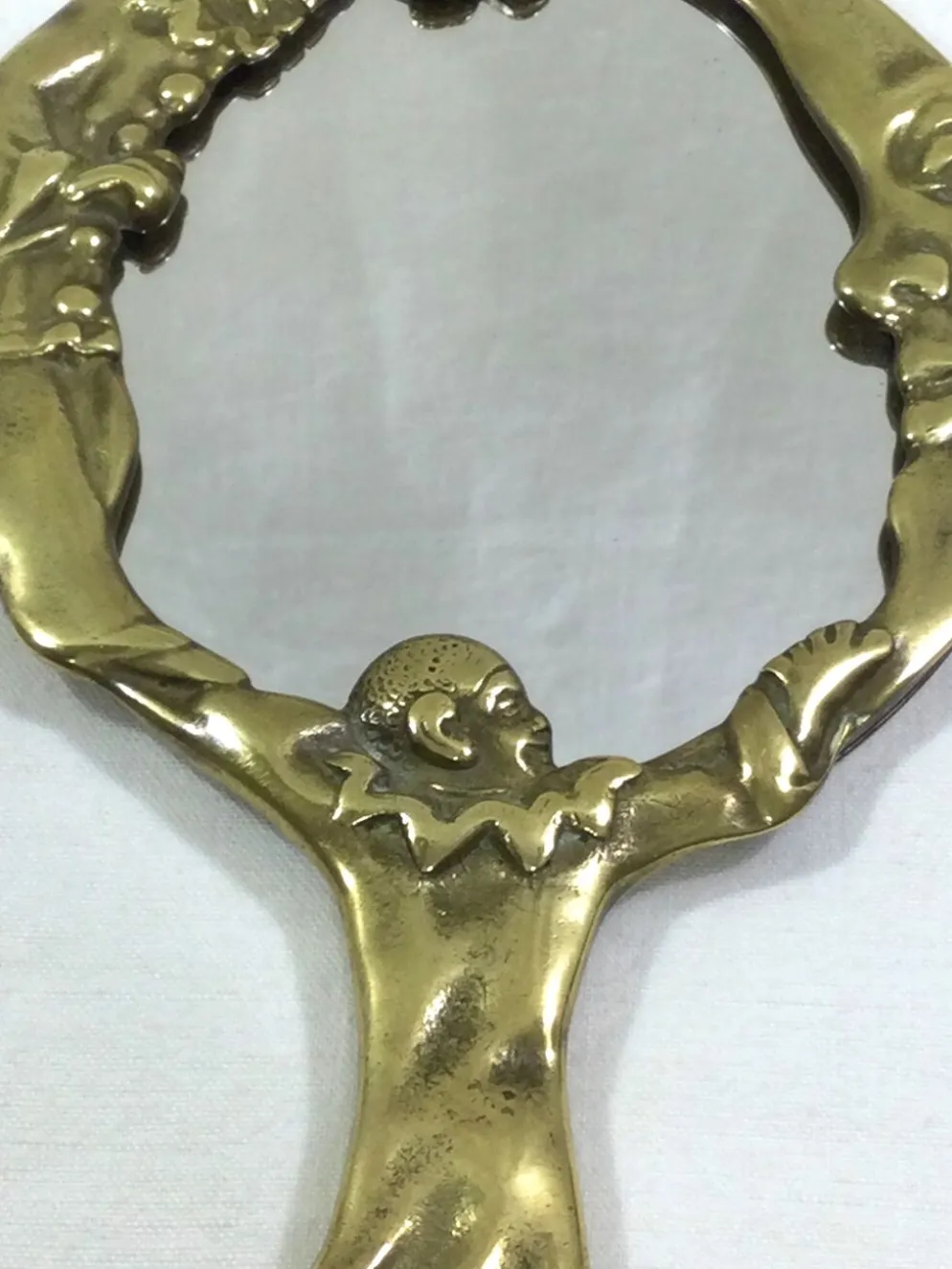 Face à main bronze « pierrot » 12x22cm