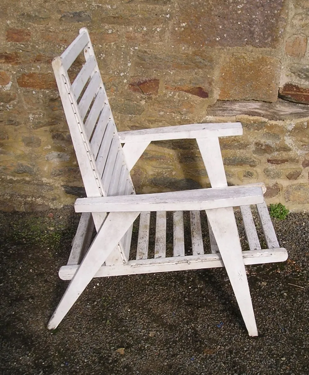 Fauteuil de jardin bois à pieds compas