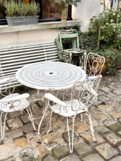 Fauteuil de jardin en fonte de fer blanche n°2