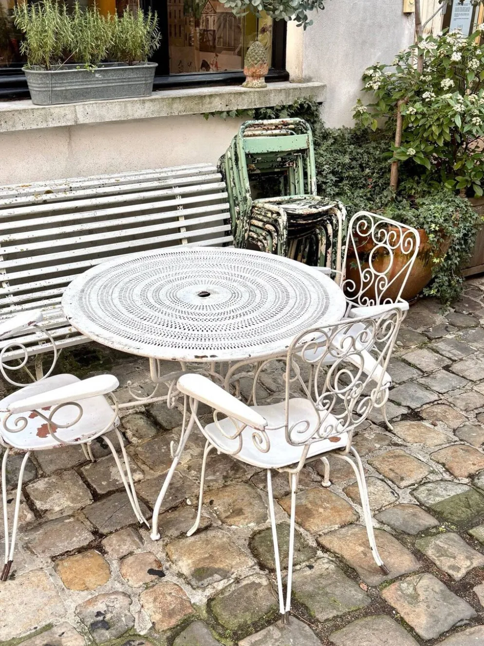 Fauteuil de jardin en fonte de fer blanche n°2
