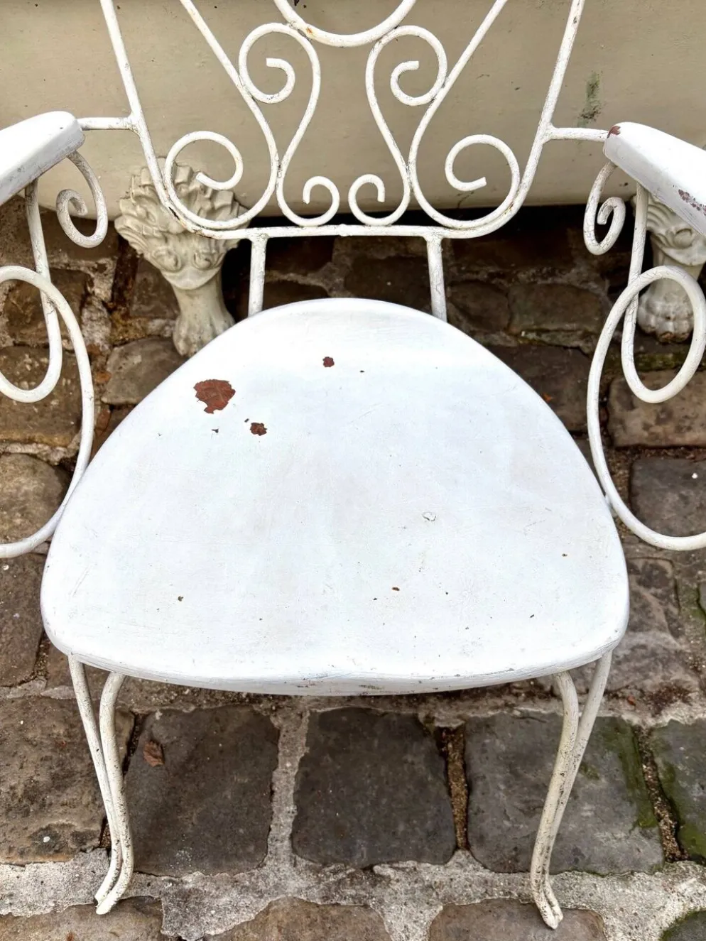 Fauteuil de jardin en fonte de fer blanche n°2