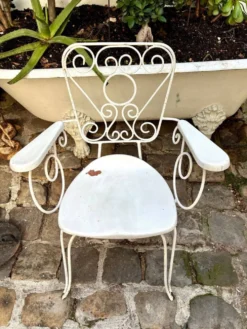 Fauteuil de jardin en fonte de fer blanche n°3