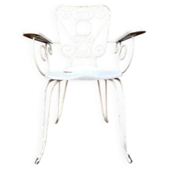 Fauteuil de jardin en fonte de fer blanche n°3