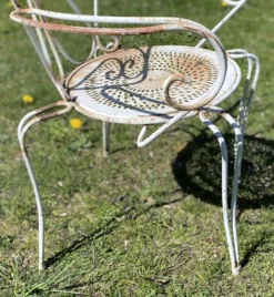 Fauteuil de jardin fer forgé vintage 1950