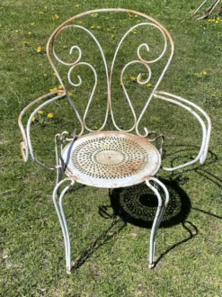 Fauteuil de jardin fer forgé vintage 1950