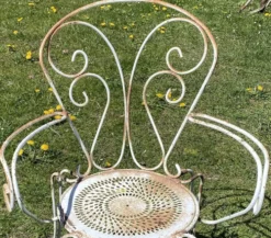 Fauteuil de jardin fer forgé vintage 1950