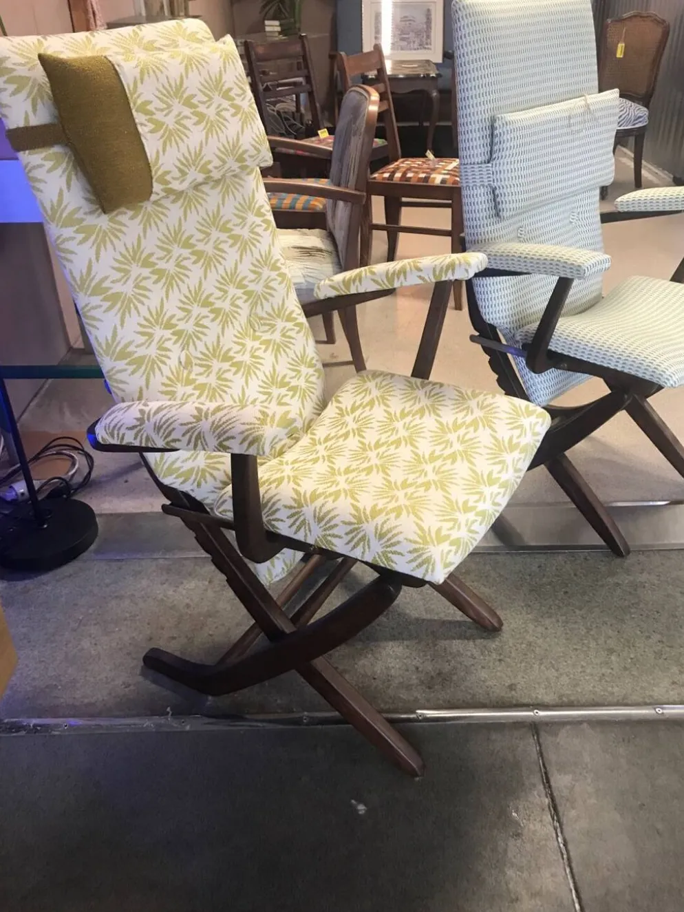 Fauteuil détente à bascule tissu compatible pour l extérieur