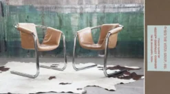 Fauteuil en chrome Vecta Zermatt en cuir beige, 1970s