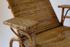 Fauteuil inclinable vintage en rotin et bambou, Côte d'Azur française, anné