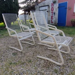 Fauteuils de jardin métallique vintage