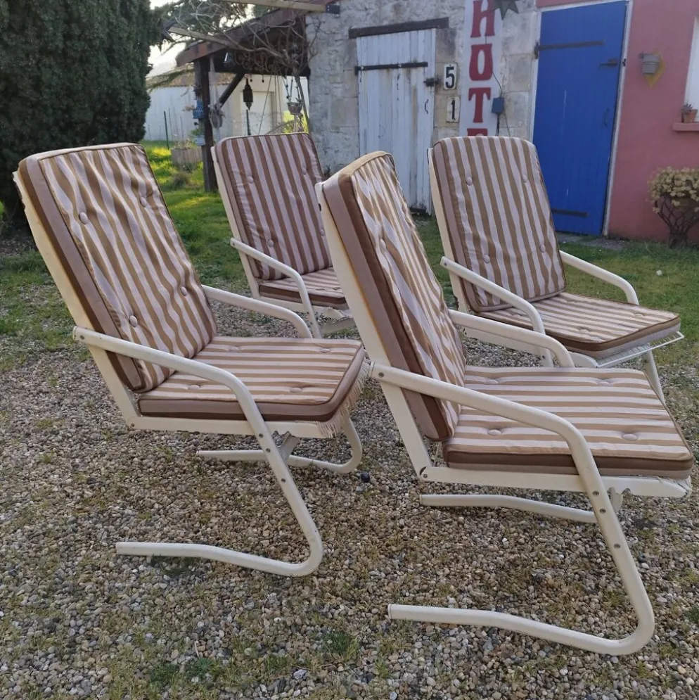 Fauteuils de jardin métallique vintage