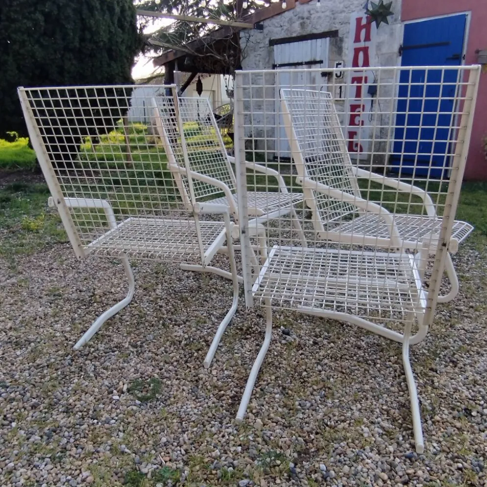 Fauteuils de jardin métallique vintage