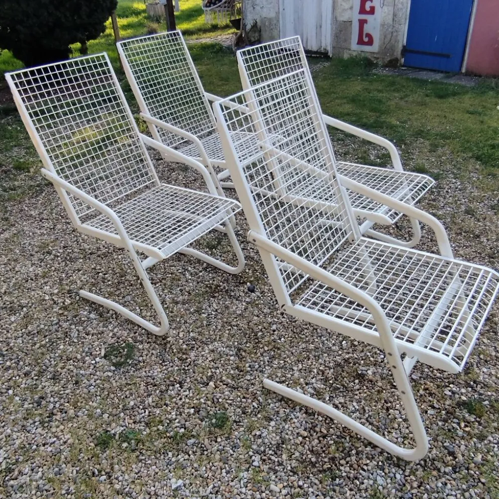 Fauteuils de jardin métallique vintage