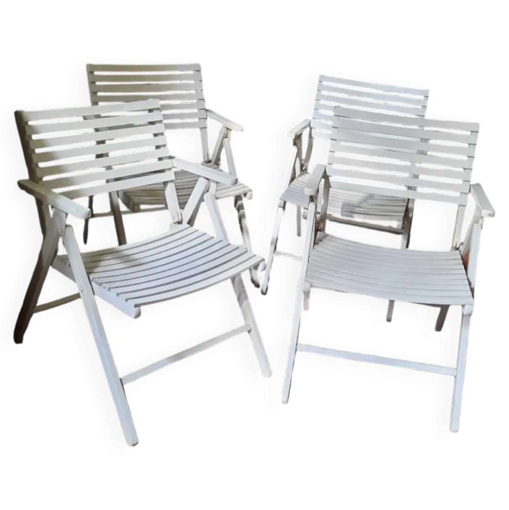4 fauteuils de jardin pliants R Gleizes
