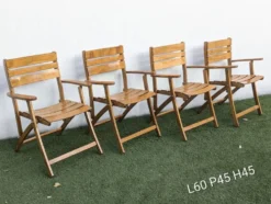 4 fauteuils de jardin pliants vintage – travail français 1970-80