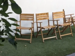 4 fauteuils de jardin pliants vintage – travail français 1970-80