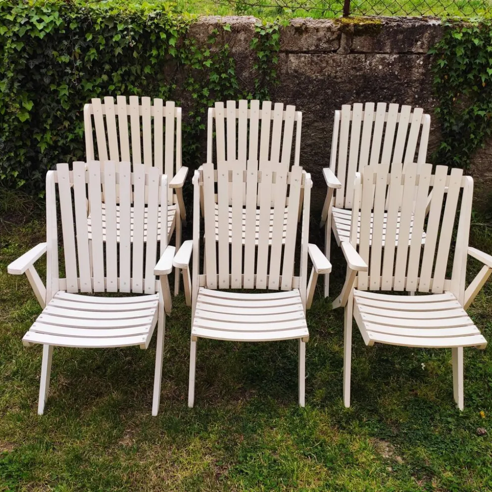 Fauteuils de jardin pliants vintage 1970