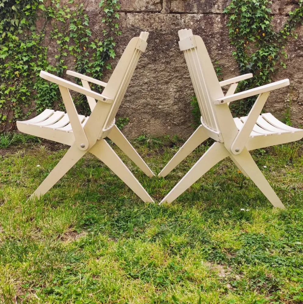 Fauteuils de jardin pliants vintage 1970