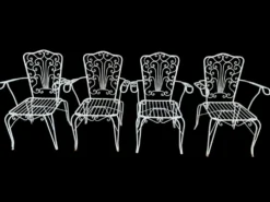 4 Fauteuils en fer forgé provençaux