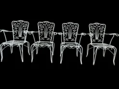 4 Fauteuils en fer forgé provençaux